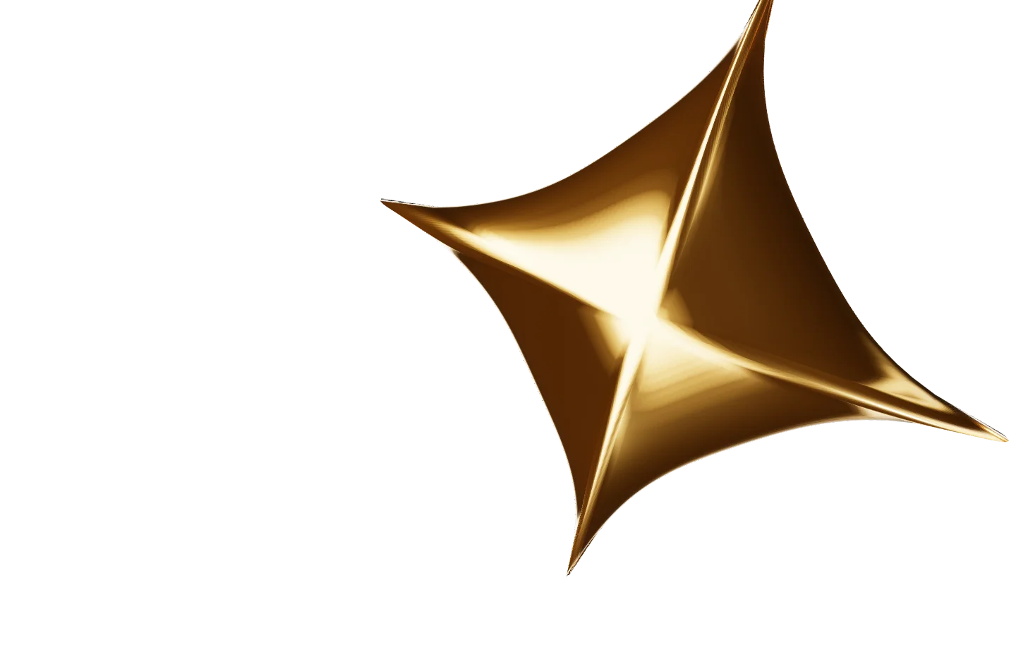 A gold star, the picture the glass star bends