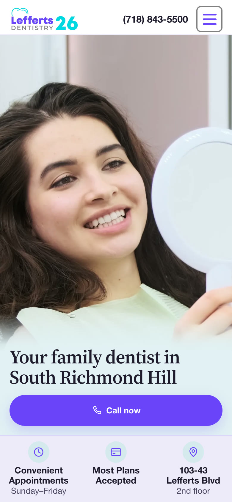 lefferts26dentistry.com on a phone